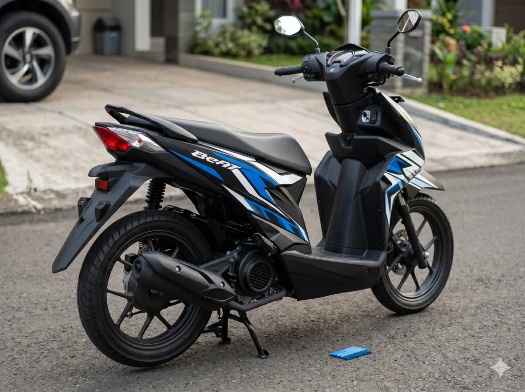 hasil pasang stiker full body Honda BeAT 2025 sendiri di rumah rapi tidak gelembung