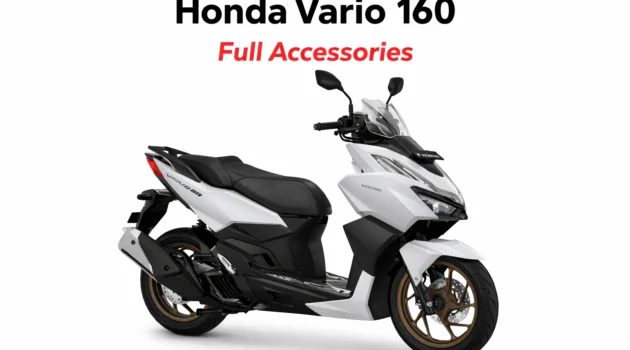 Honda Vario 160 tampak samping dengan aksesoris resmi HGA lengkap