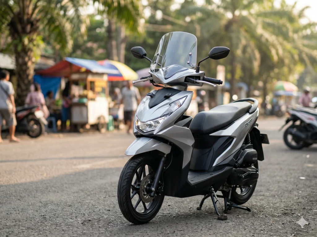 visor tameng angin Honda BeAT 2026 polycarbonate terpasang