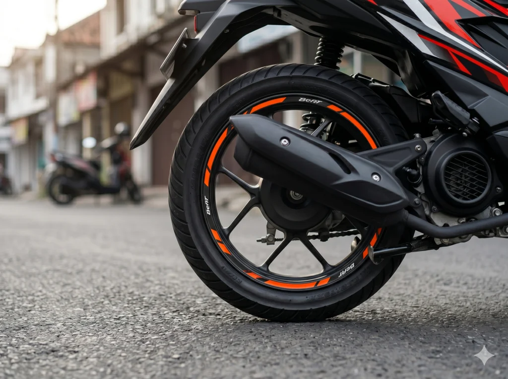wheel sticker velg ring 14 Honda BeAT terpasang modifikasi tampilan